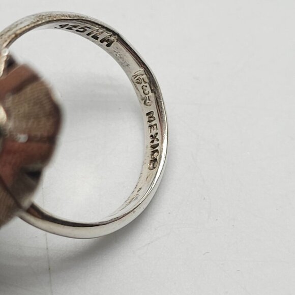 Vintage Taxco Sterling Silver Ring With Oval Tigers Eye Stone Size 8 - Picture 7 of 8